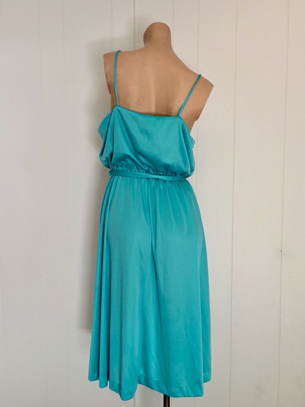 VTG 1970s Blue Disco Dress w Bolero Jacket Sz L - Picture 5 of 8
